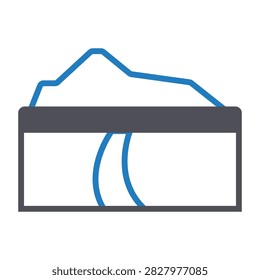 Plateau Landscape Vector Icon which can easily modify or edit

