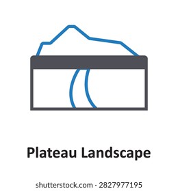 Plateau Landscape Vector Icon which can easily modify or edit

