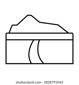 Plateau Landscape Vector Icon which can easily modify or edit

