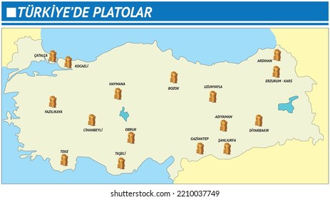 Plateaus in Turkey (Geographic Maps) Coğrafya Haritaları, Türkiye, Türkiye Coğrafya, Ovalar, Dağlar, Platolar, Rüzgarlar, Madenler, Türkiyede Platolar, Harita, Yayla, Ova, Plato Harita, Harita