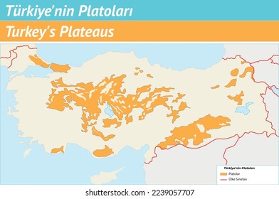 Plateaus of Turkey (Geography Lesson and Maps), Coğrafya Haritaları, Göller, Akarsular, Platolar, Ovalar, Dağlar, Stream, Lake, River, Türkiyenin Platoları, Plato Harita, Harita, Türkiye