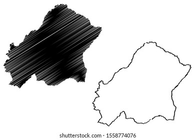 Plateaux Department (Departments of the Republic of the Congo, Congo-Brazzaville, Congo Republic,RotC) map vector illustration, scribble sketch Plateaux map