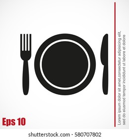 Plate,fork and knife