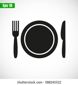 Plate,fork and knife