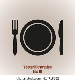 Plate,fork and knife