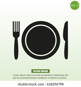 Plate,fork and knife