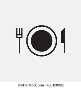Plate,fork and knife Icon