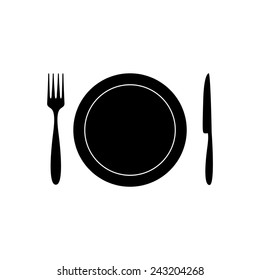 Plate,fork and knife vector illustration