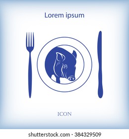 Plate,fork and knife vector illustration