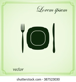 Plate,fork and knife vector illustration