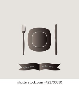 Plate,fork and knife vector illustration