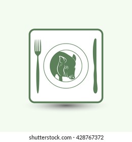Plate,fork and knife vector illustration