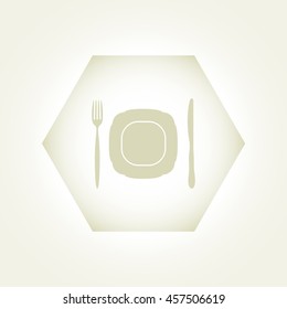 Plate,fork and knife vector illustration