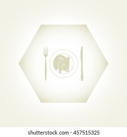 Plate,fork and knife vector illustration