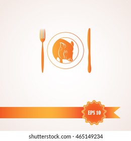 Plate,fork and knife vector illustration