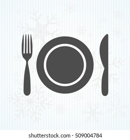 Plate,fork and knife vector illustration