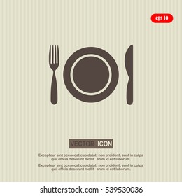 Plate,fork and knife vector illustration