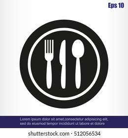 Plate,fork , knife,chef hat  icon
