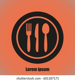 Plate,fork , knife,chef hat  icon