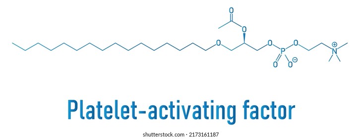 Platelet Activating Factor or PAF signaling molecule. Skeletal formula.