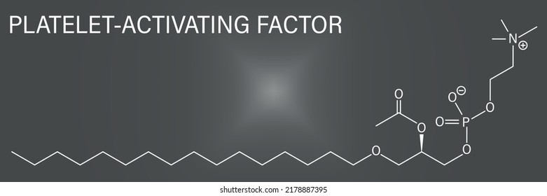 Platelet Activating Factor or PAF signaling molecule. Skeletal formula.