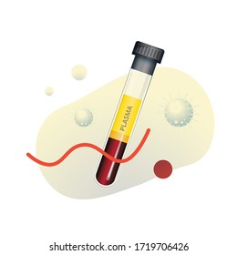 Platelet-rich Plasma (PRP) In Glass Collection Tube For Plasma Therapy - Illustration As EPS 10 File