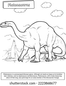 Plateosaurus Dinosaur coloring page for kids