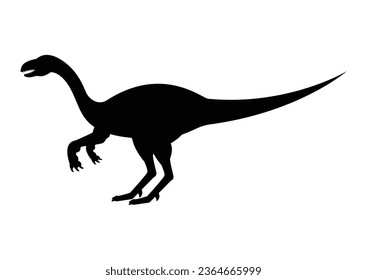 Plateosaurus Dinosaur Silhouette Vector Isolated on White Background