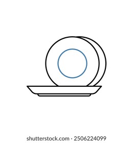 plates concept line icon. Simple element illustration. plates concept outline symbol design.