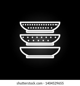 Plates, dinner plate, dinnerware neon icon. Elements of kitchen utencils set. Simple icon for websites, web design, mobile app, info graphics