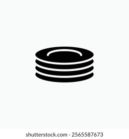 Plates, dishes icon, vector flat illustration on white background fully editable vector template