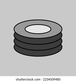 Platten, Geschirr, Vektorgrafiksymbol. Küchengerät. Graph-Symbol für das Kochen von Website-Design, Logo, App, Benutzeroberfläche