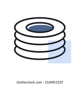 Plates, dishes vector icon. Kitchen appliance. Graph symbol for cooking web site design, logo, app, UI