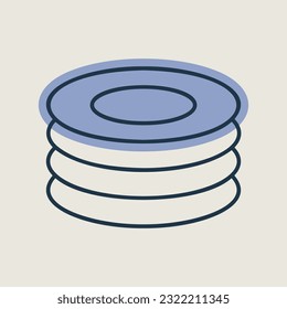 Plates, dishes vector icon. Kitchen appliance. Graph symbol for cooking web site design, logo, app, UI