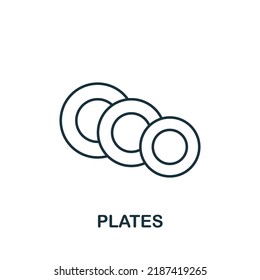 Plates icon. Monochrome simple Cooking icon for templates, web design and infographics