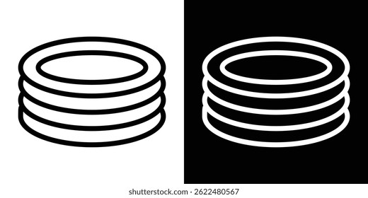 Plates icon shape graphic simple plain clipart symbol. thin line outline art