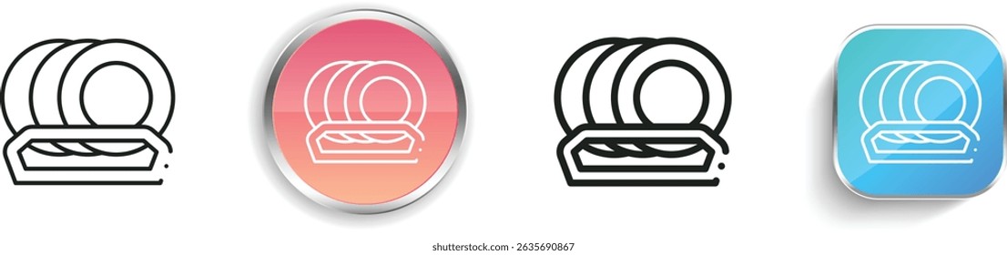 plates icon. Thin Linear, Regular and Button Style Design Isolated On White Background