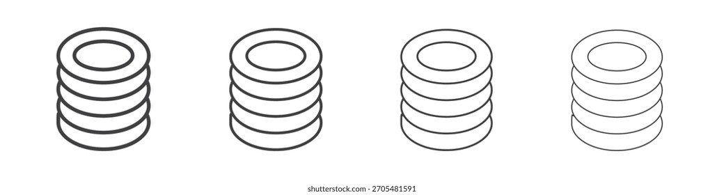 Plates icon vector collection, illustration logo template in trendy thin line editable strokes style.