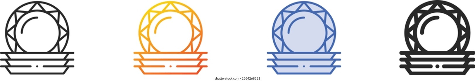 plates icon.Thin Linear, Gradient, Blue Stroke and bold Style Design Isolated On White Background