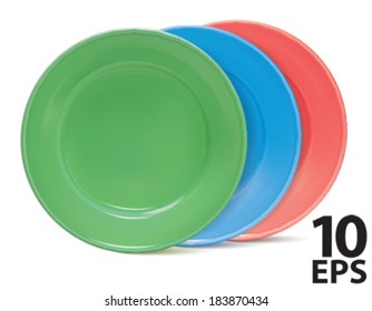 Plates, isolated. Vector illustration