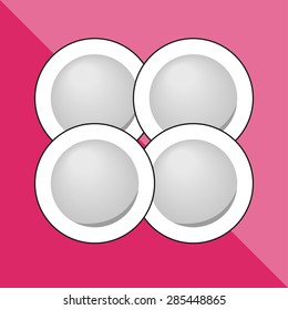 Plates. Kitchen utensils and equipment. Vector icon.
