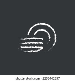 Plates linear chalk icon. Hand drawing effect. Vector isolated black illustration