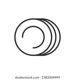 Platten, lineares Symbol. Linie mit bearbeitbarem Hub