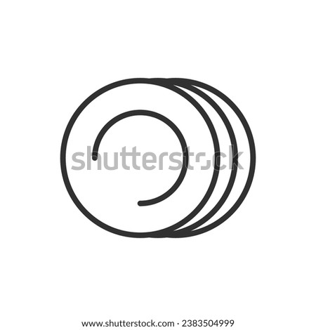 Plates, linear icon. Line with editable stroke