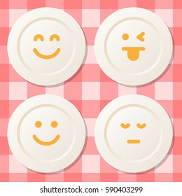 plates with smiley
