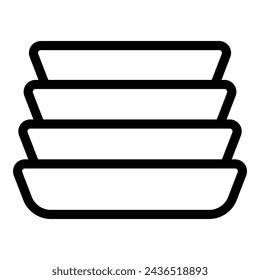 Plates stack icon outline vector. Eating tableware. Dinner serving supplies