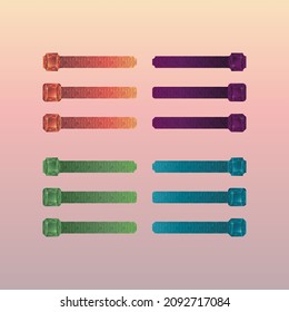Plates für Text oder eine Skala von Ressourcen für Spiele und Layouts. Helle Farben und stilvolle Kombinationen. Kristalle und Texturen