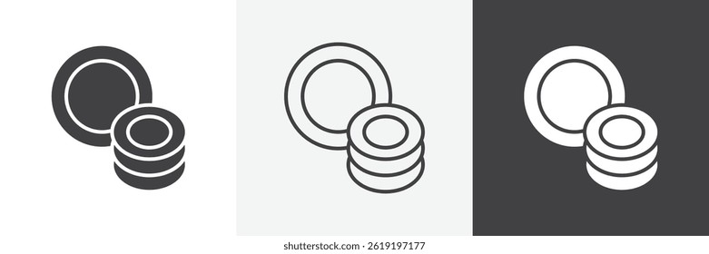 Plates web vector icons set