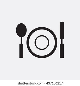 Plate,spoon and knife Icon