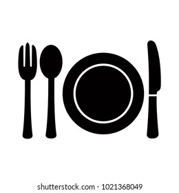 plate-spoon-fork-knife icon vector